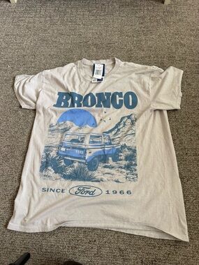 Ford Tan Tee with Blue Bronco Graphic